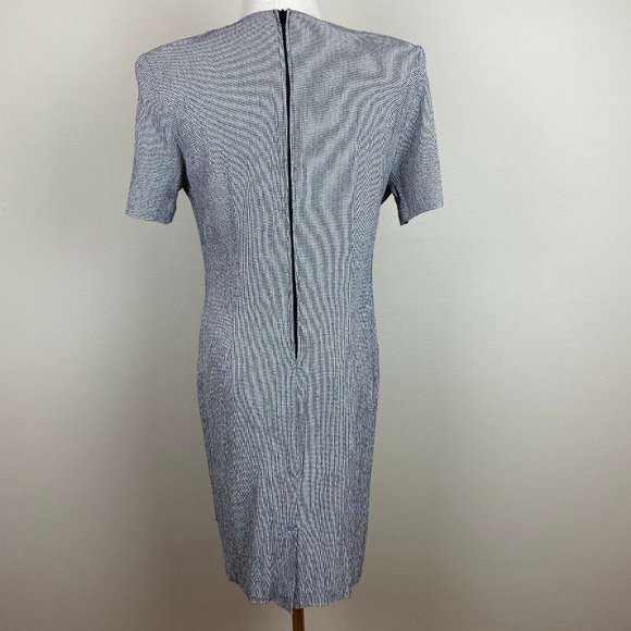 Michael Blake Dress Women 6P Black White Houndstooth Layered Vintage 6 Petite - Picture 4 of 11